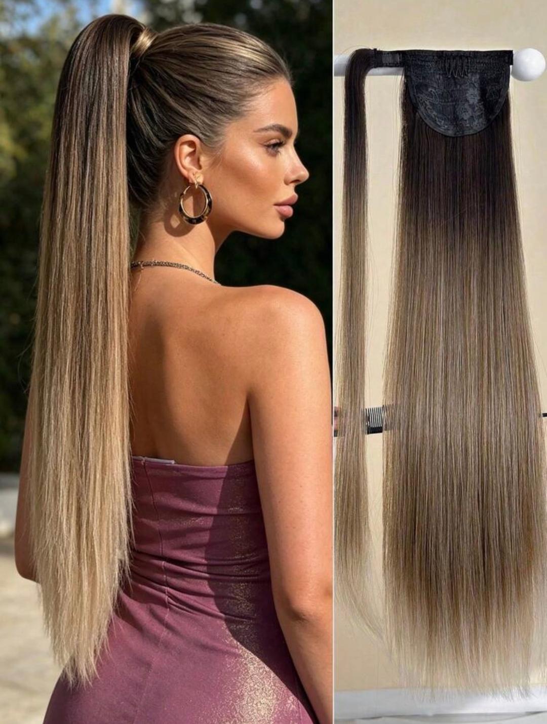 Brown Highlight Ponytail