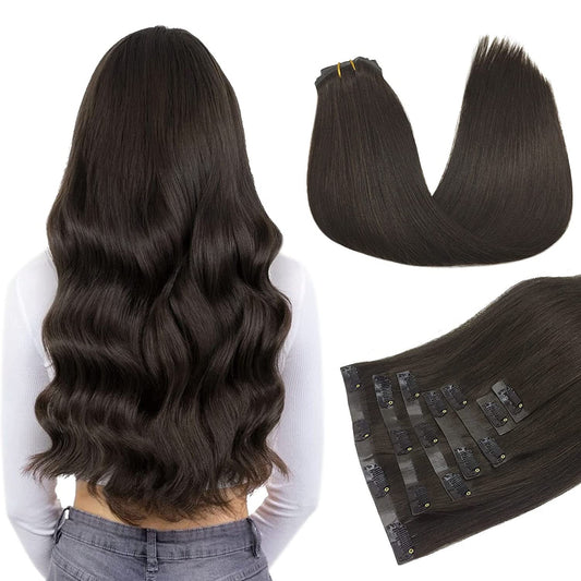 DARK BROWN CLIP IN EXTENSION